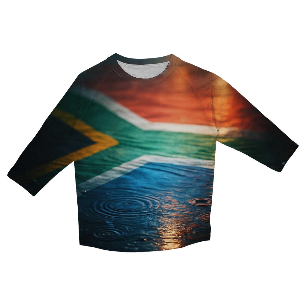 South Africa Water Reflection Flag City Night fashion 3/4 sleeve shirts