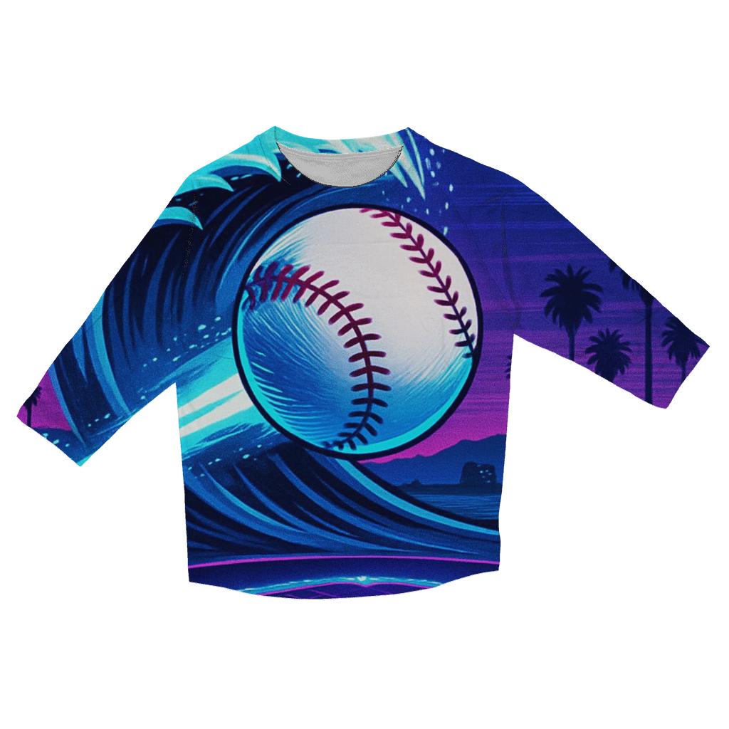 Coastal Night Rally Wave custom 3/4 sleeve shirts