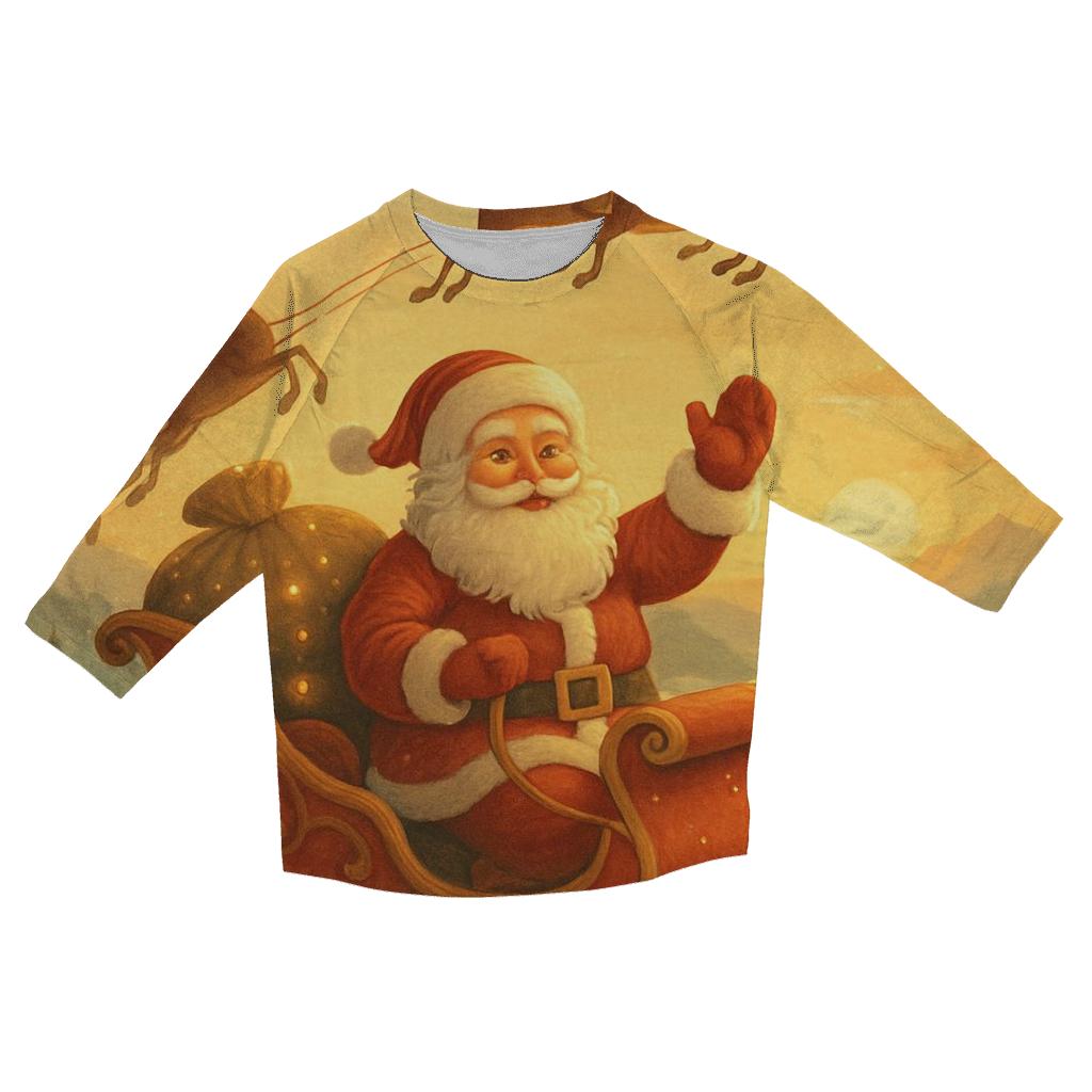 Golden Sleigh Sunrise Blessing custom 3/4 sleeve shirts