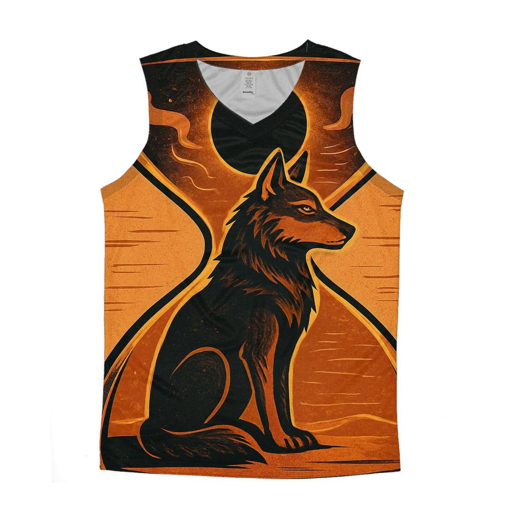 Desert Eclipse Sandglass Wolf casual summer tank tops