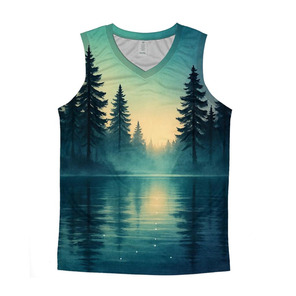Pines Under A Melted Sky personalized athletic tanks