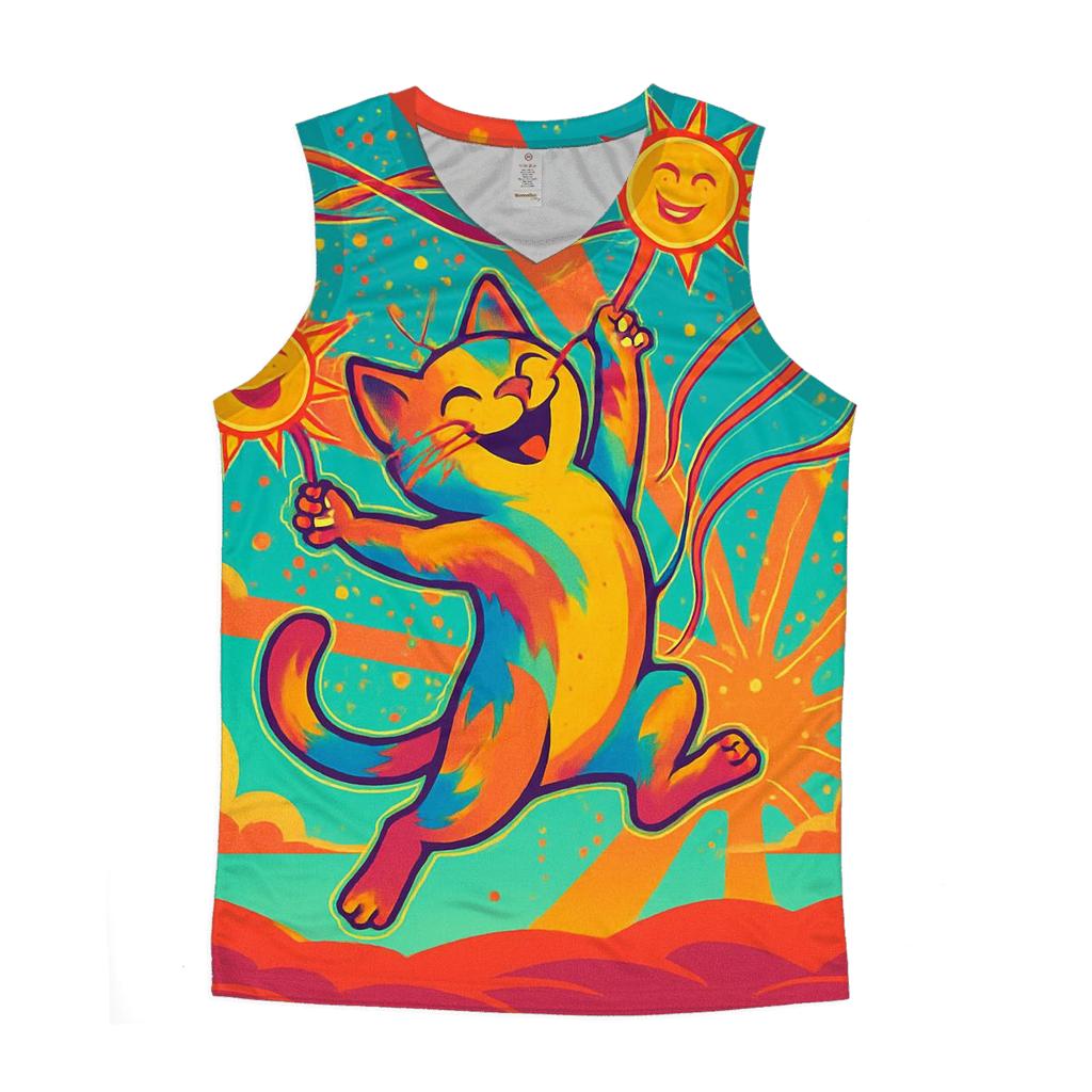 Solar Kite Festival Cat cotton sleeveless tops