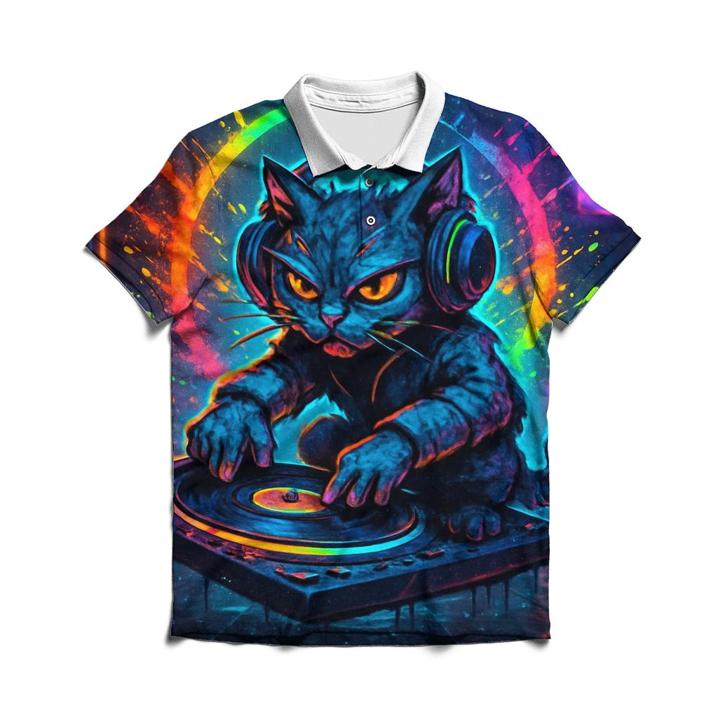 Nebula DJ Alley Cat premium cotton polo shirts