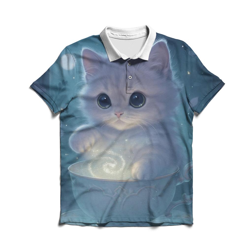 Moonlit Teacup Kitten Oracle classic pique polos