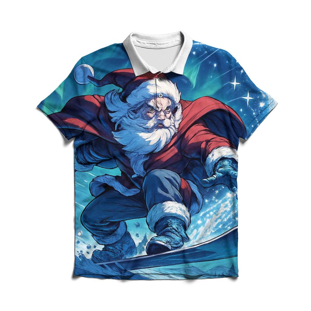 Aurora Snowboard Santa Rush custom polo shirts