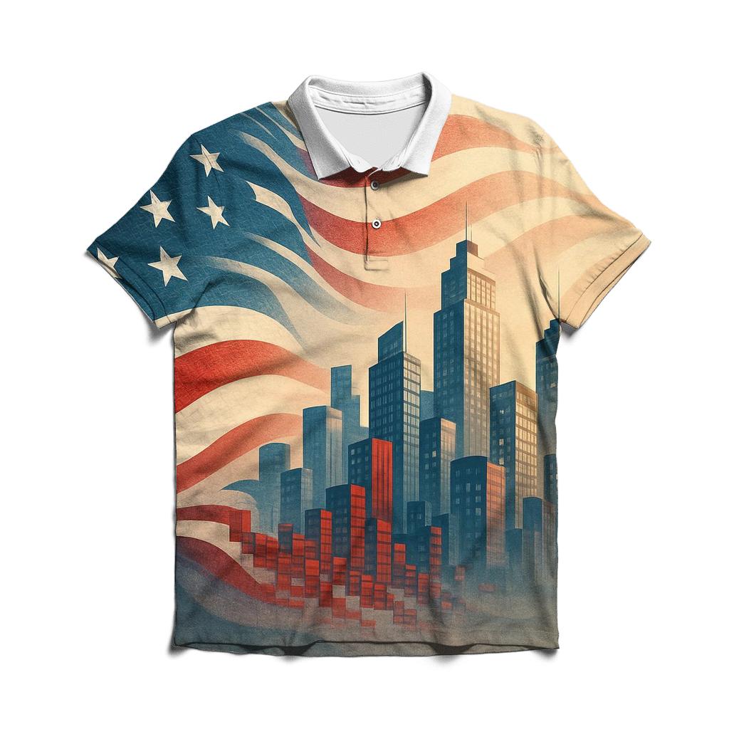 Skyline Flag Mosaic Drift personalized polo shirts