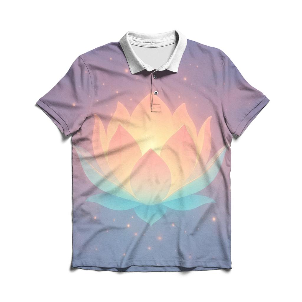 Chromatic Lantern Bloom branded logo polo shirts