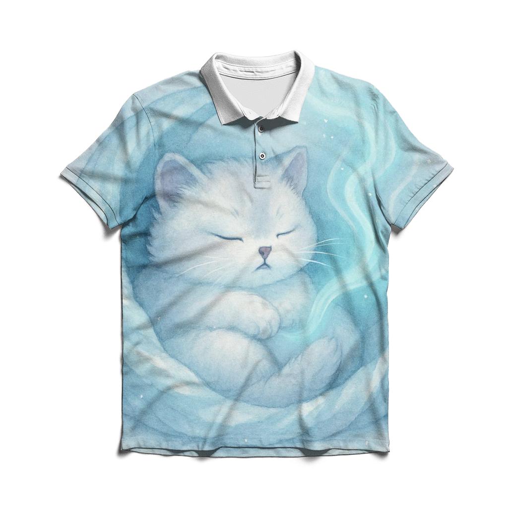 Aurora Blanket Nap Kitten embroidered polo tops