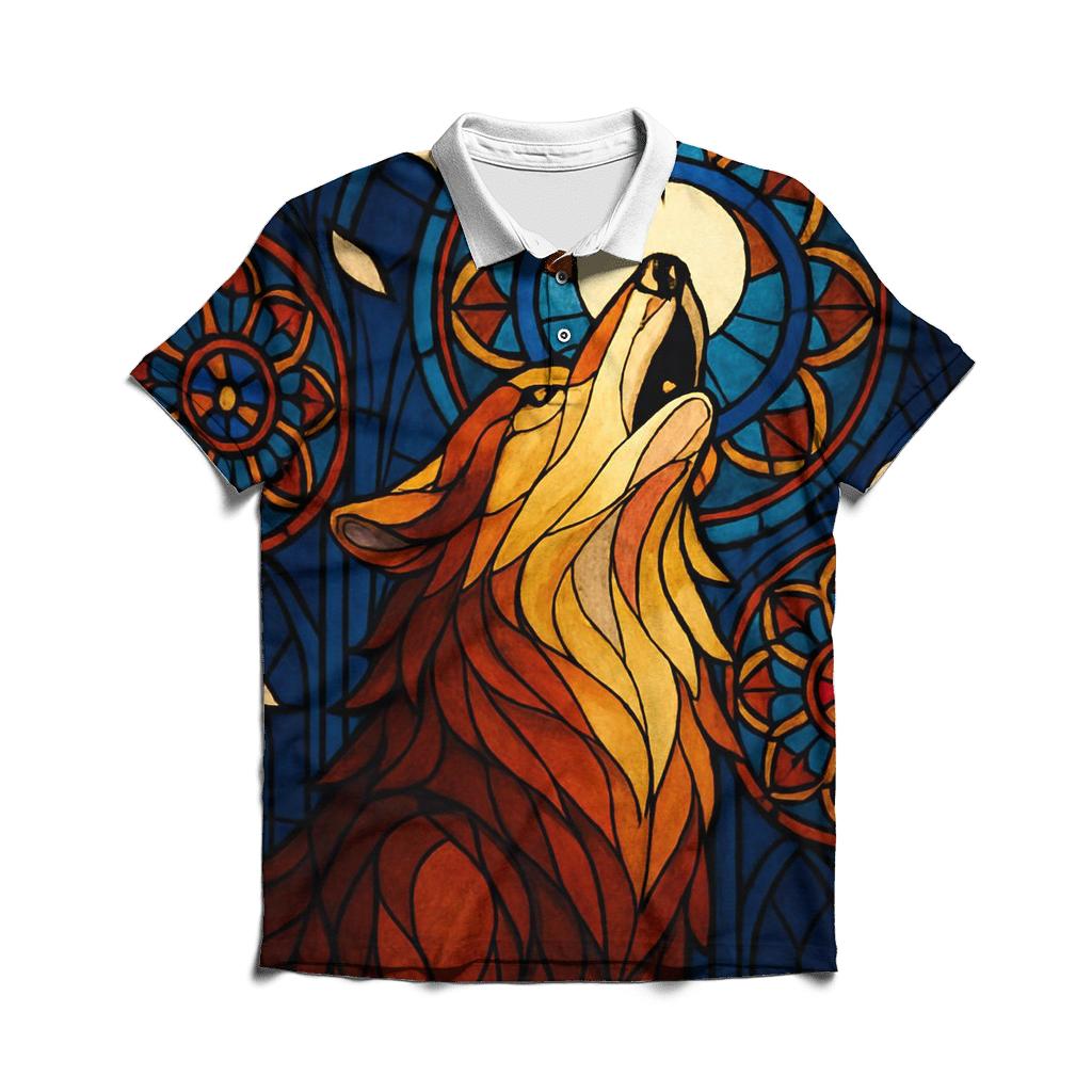 Cathedral Stained Glass Howl personalized polo shirts