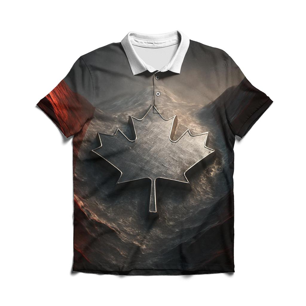 Canada Metallic Maple Flag Ridge designer slim fit polos