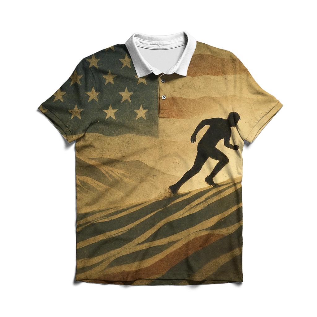 Desert Camo Starfield Charge branded logo polo shirts