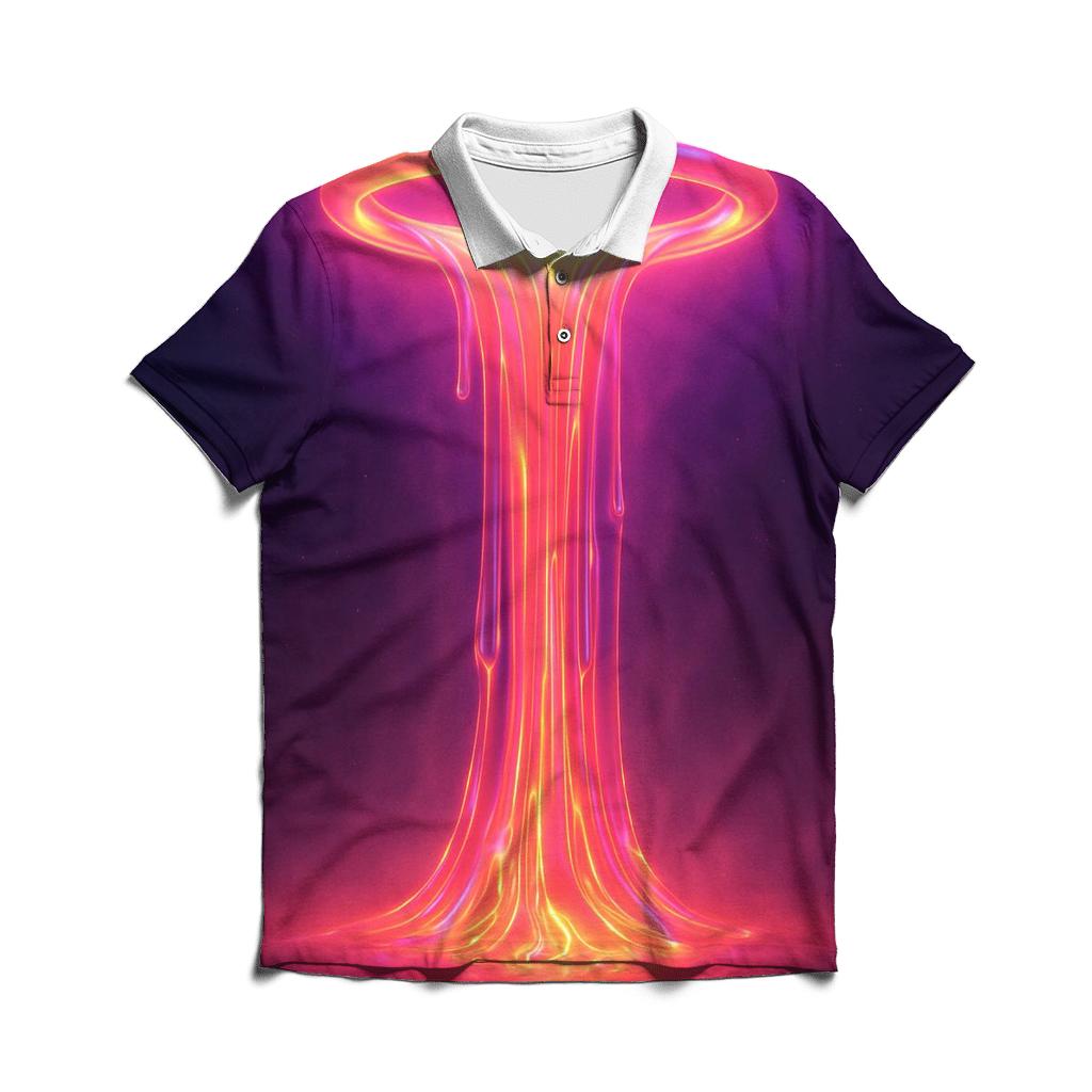 Neon Orbital Waterfall designer slim fit polos