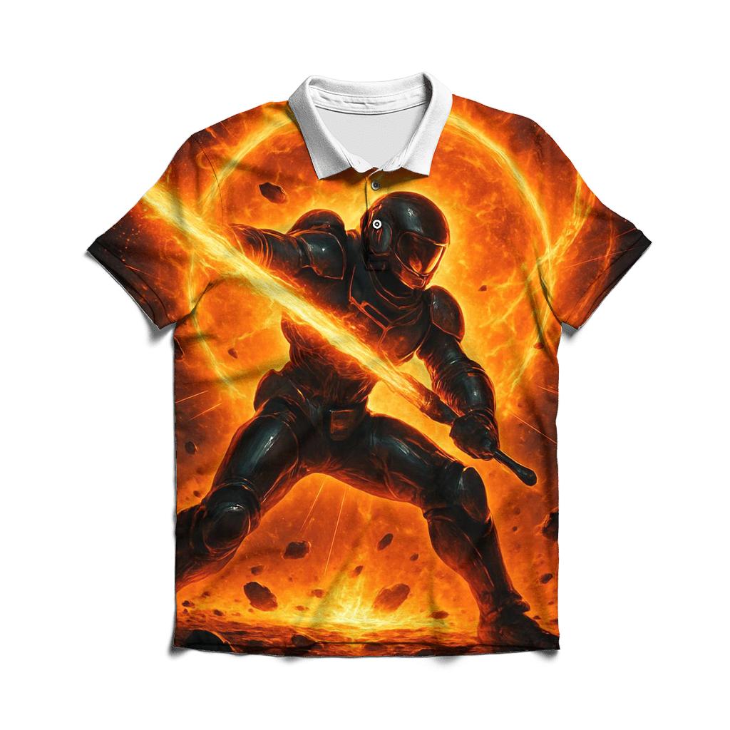 Solar Flare Swordsman casual sports polo shirts