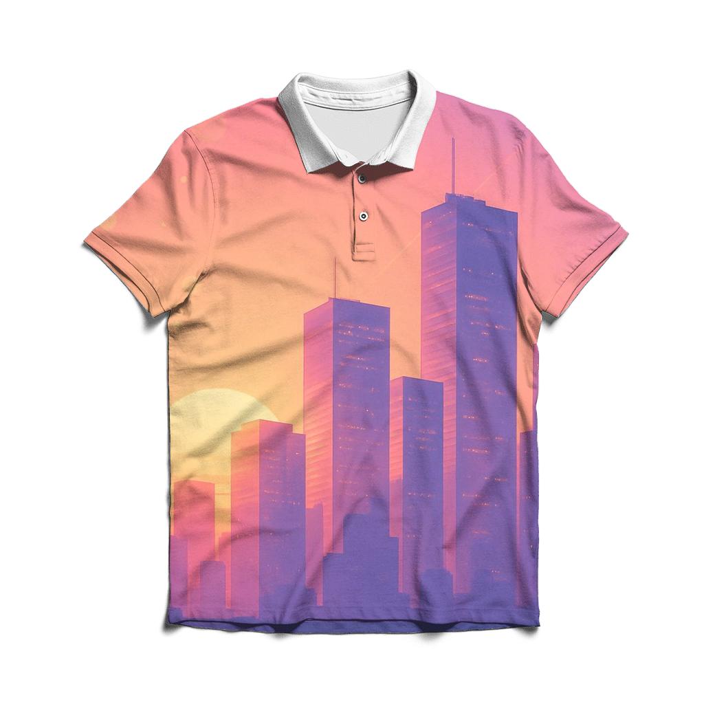 City Glass Sunset Drift custom polo shirts