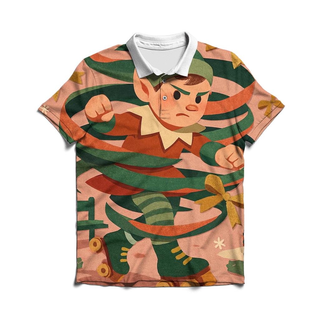 Elf Workshop Gift Wrap Tornado classic pique polos