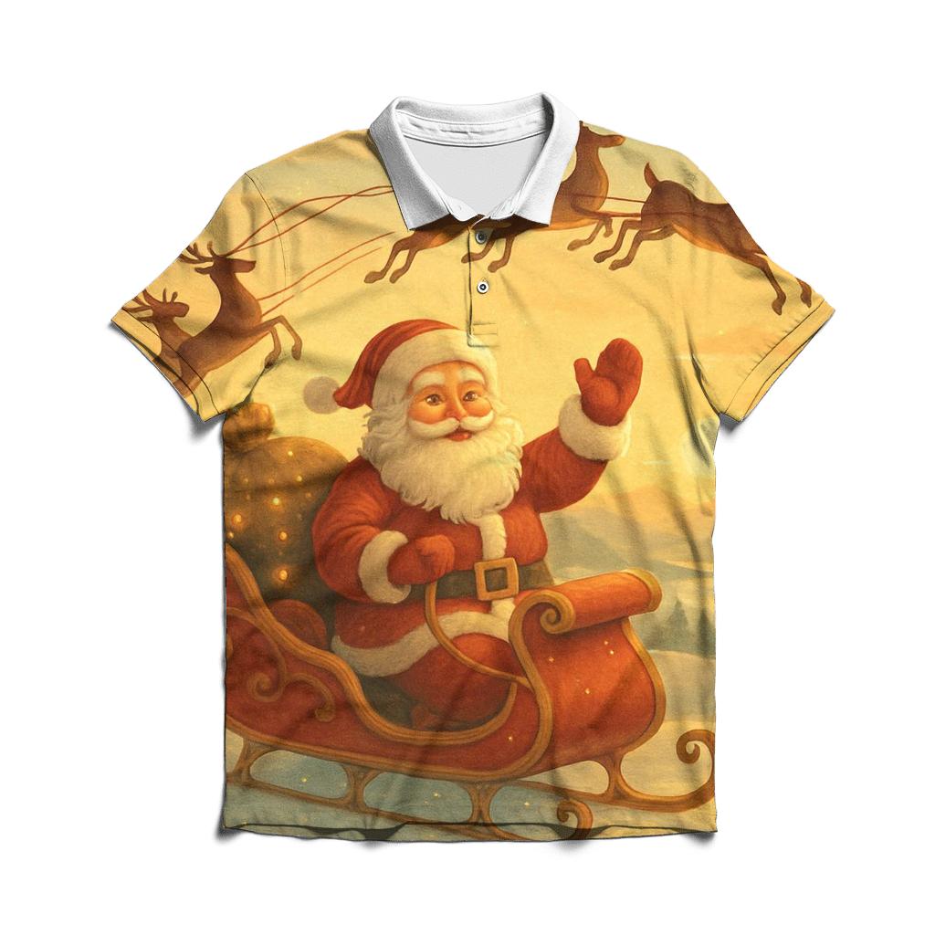 Golden Sleigh Sunrise Blessing classic pique polos