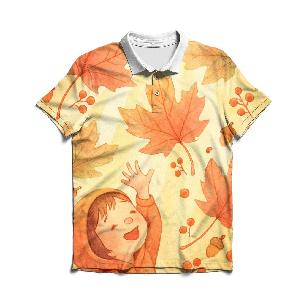 Maple Leaf Parade In Sunbeams embroidered polo tops
