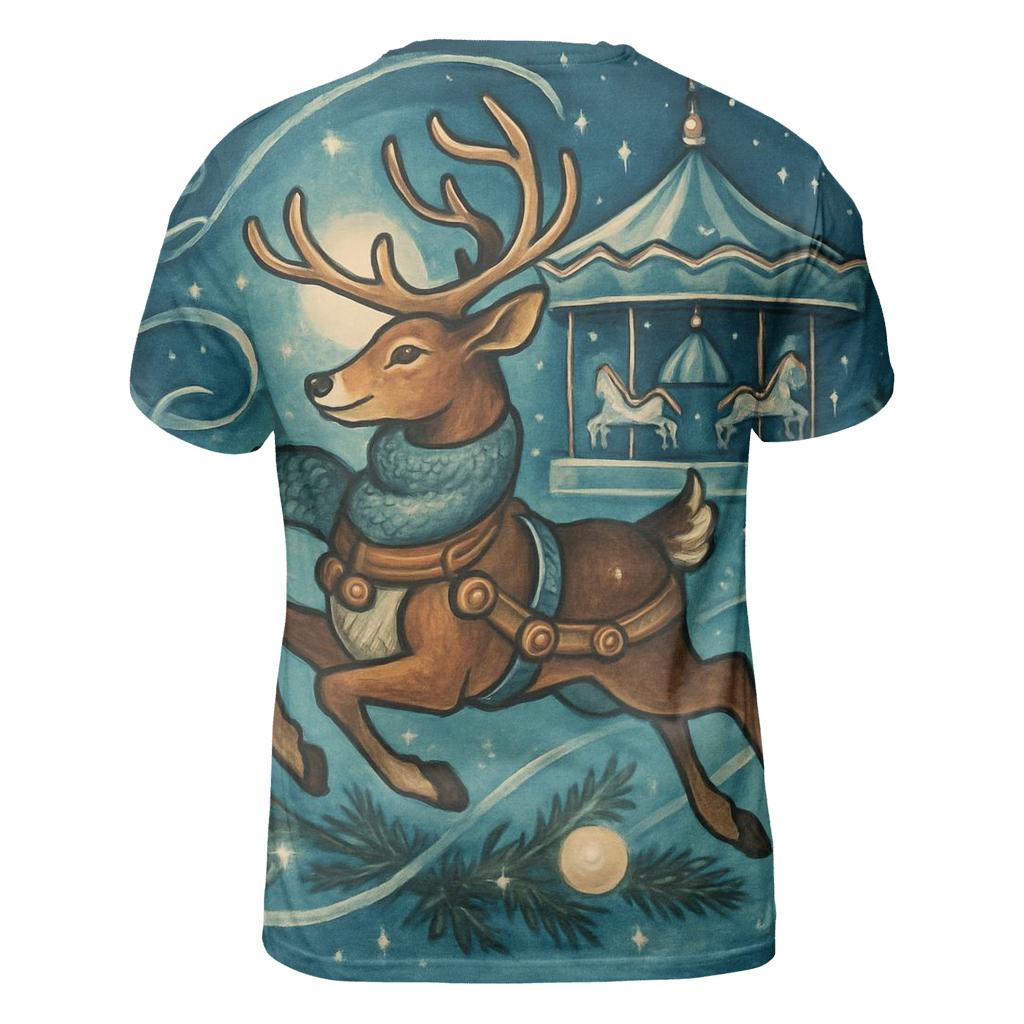 Reindeer Carousel Night Ride statement graphic shirts