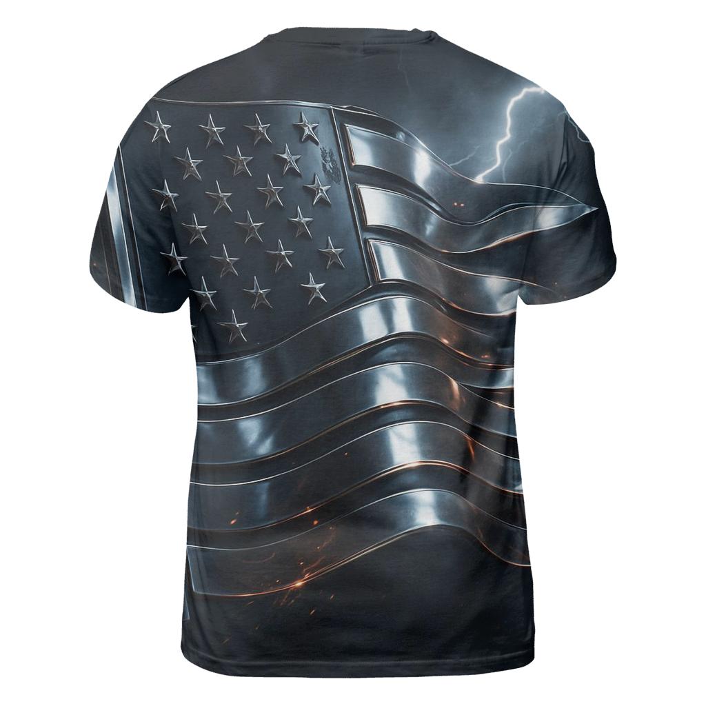 Chrome Stripes Thunder Break statement graphic shirts