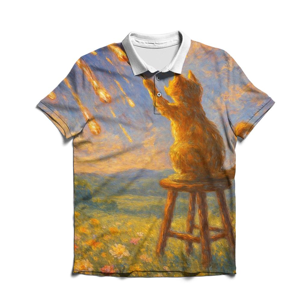 Meadow Meteor Painter Cat casual sports polo shirts