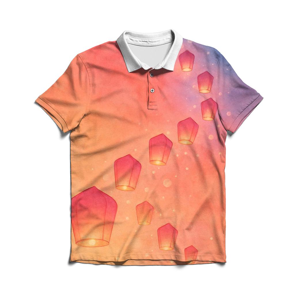 Lantern Kites At Sundown branded logo polo shirts