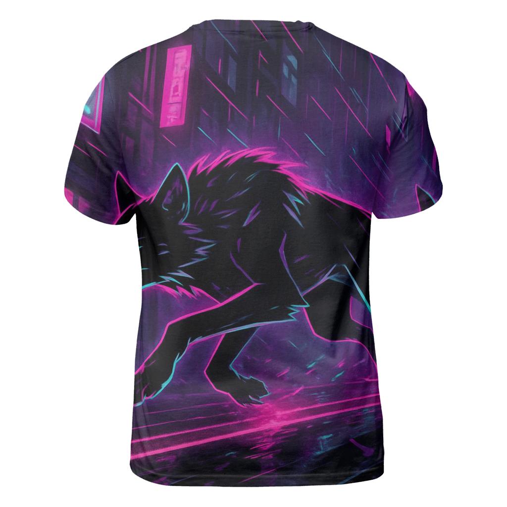 Neon Alley Moonrunner Wolf unique graphic print tees
