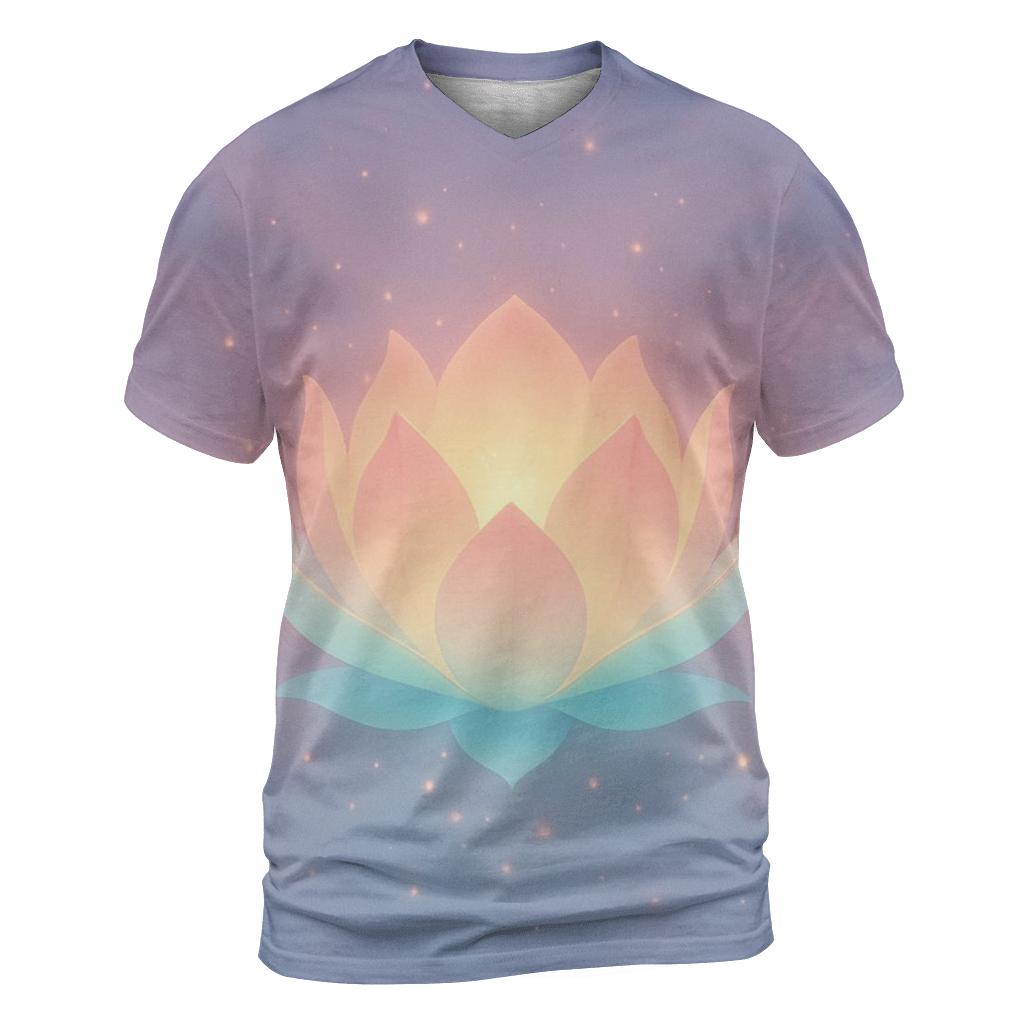 Chromatic Lantern Bloom statement graphic shirts