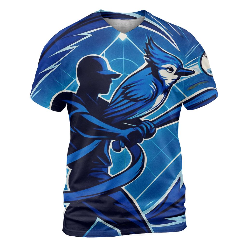 Feather Arc Slider With Blue Jays Energy unique graphic print tees