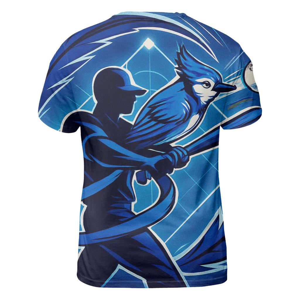 Feather Arc Slider With Blue Jays Energy unique graphic print tees