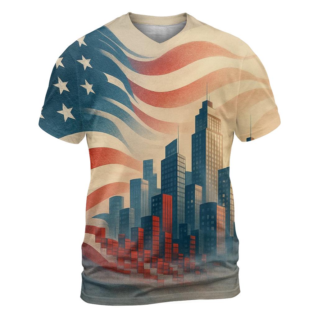 Skyline Flag Mosaic Drift unique graphic print tees