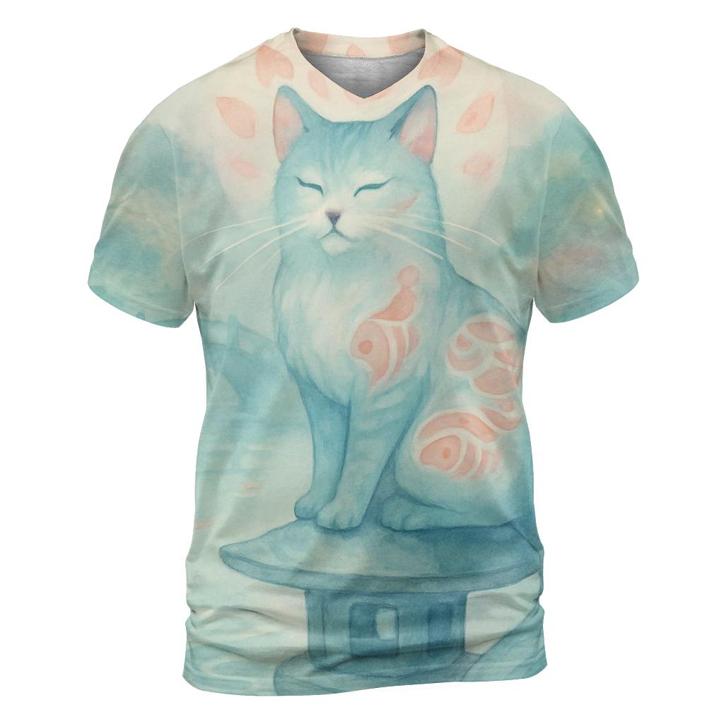 Moonlit Koi Garden Guardian Cat personalized full print shirts