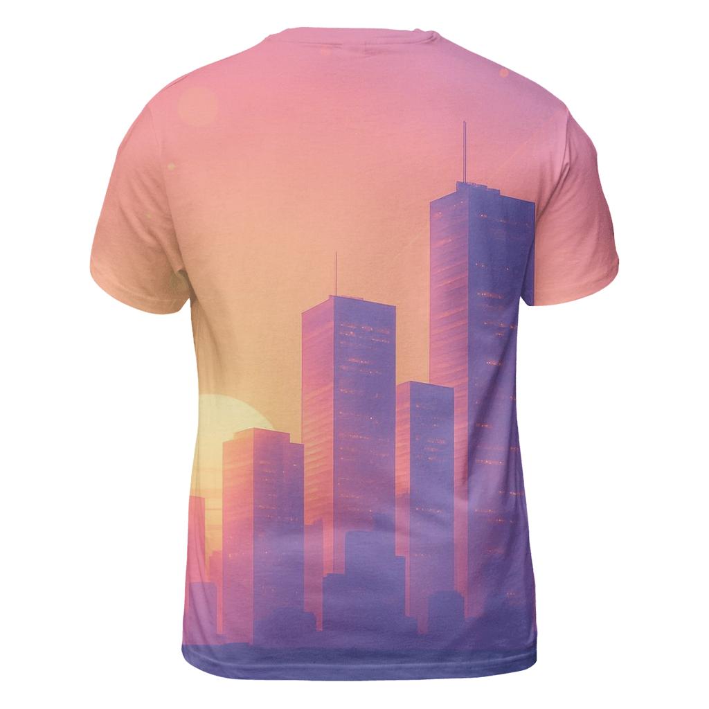 City Glass Sunset Drift artistic all-over print tops