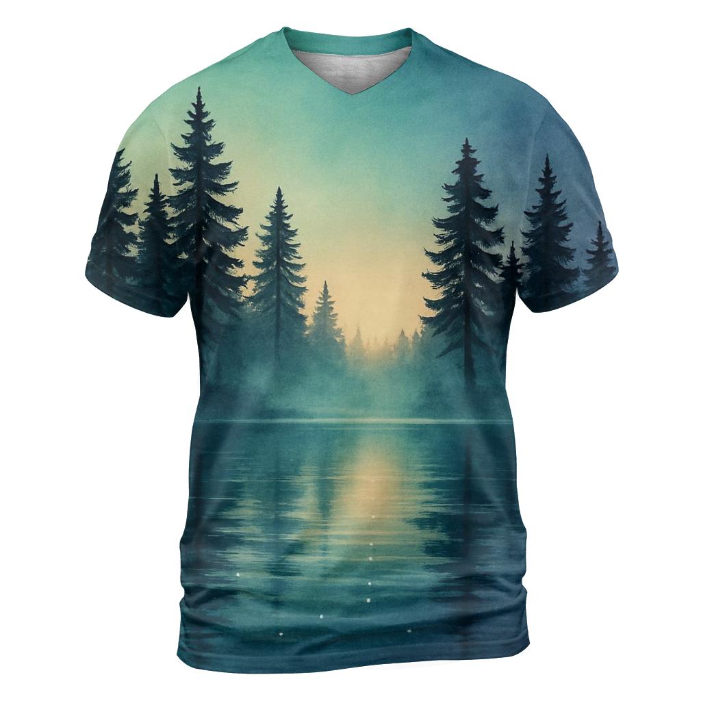 Pines Under A Melted Sky creative print fashion shirts