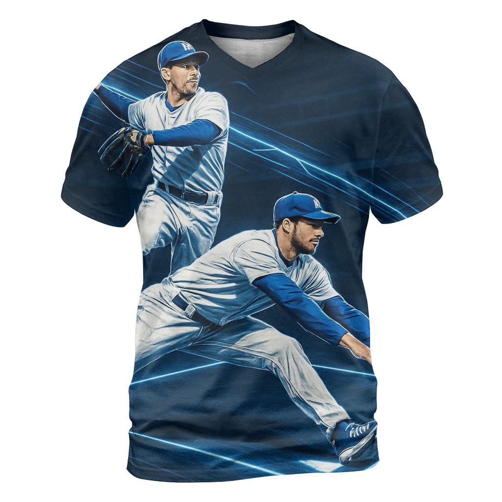 Electric Double Play Circuit artistic all-over print tops
