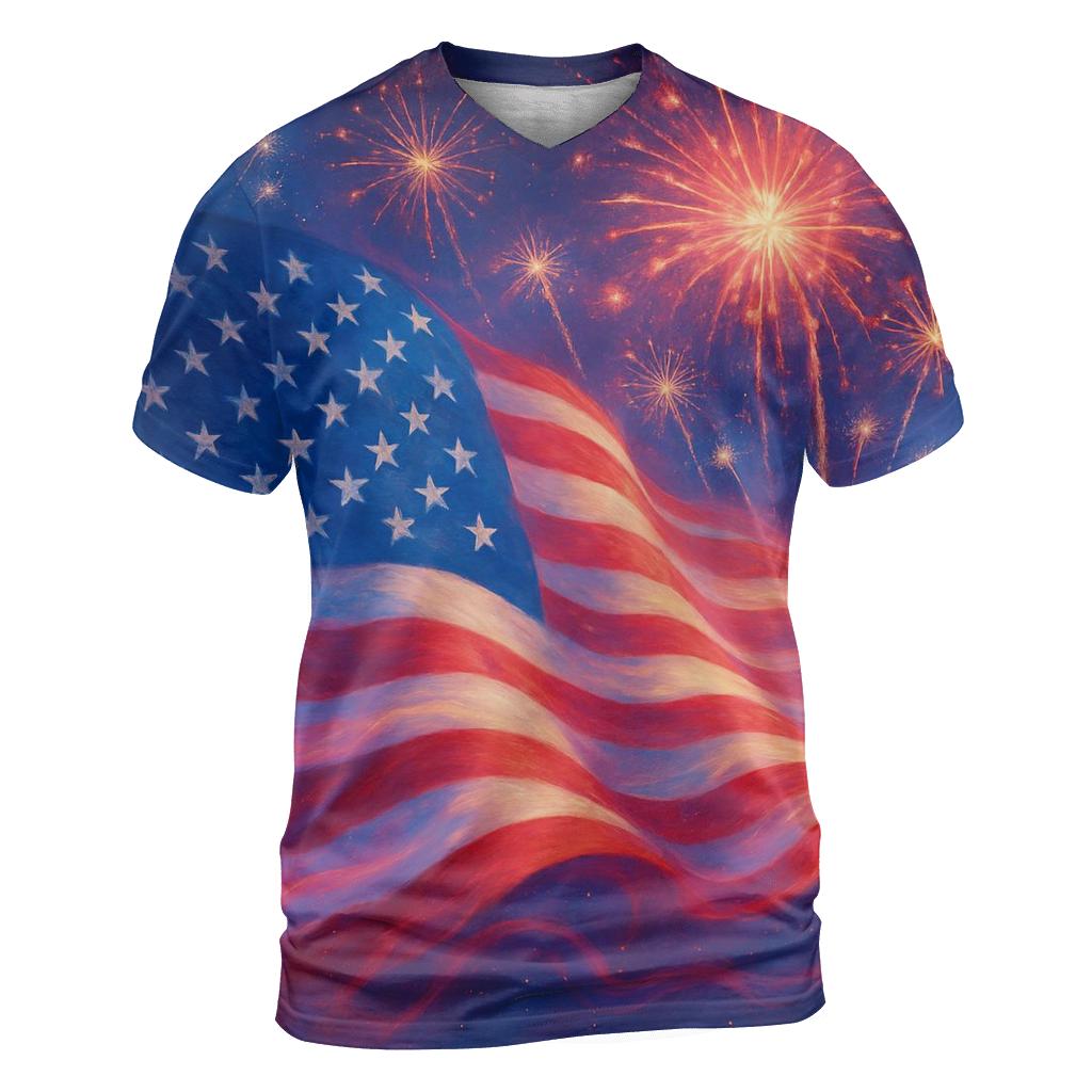 Firework Constellation Banner trendy printed shirt styles