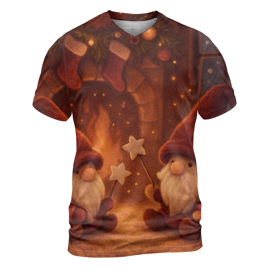 Gnome Fireplace Marshmallow Watch trendy printed shirt styles