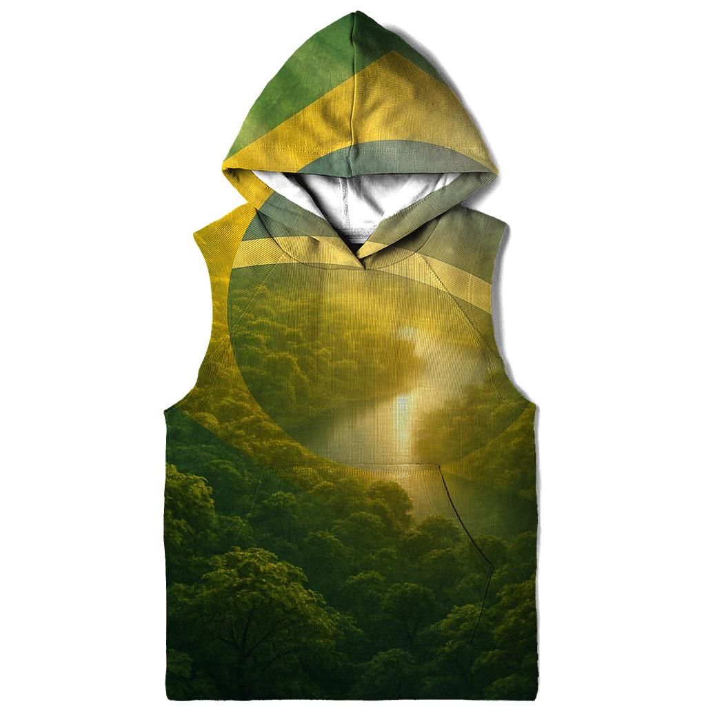 Brazil Double Exposure Flag Rainforest Pulse printed hoodies