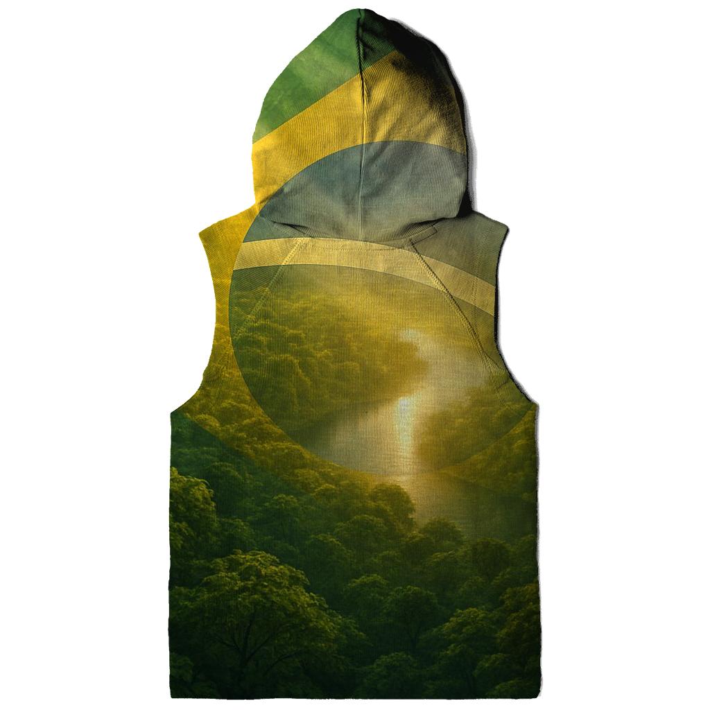 Brazil Double Exposure Flag Rainforest Pulse printed hoodies
