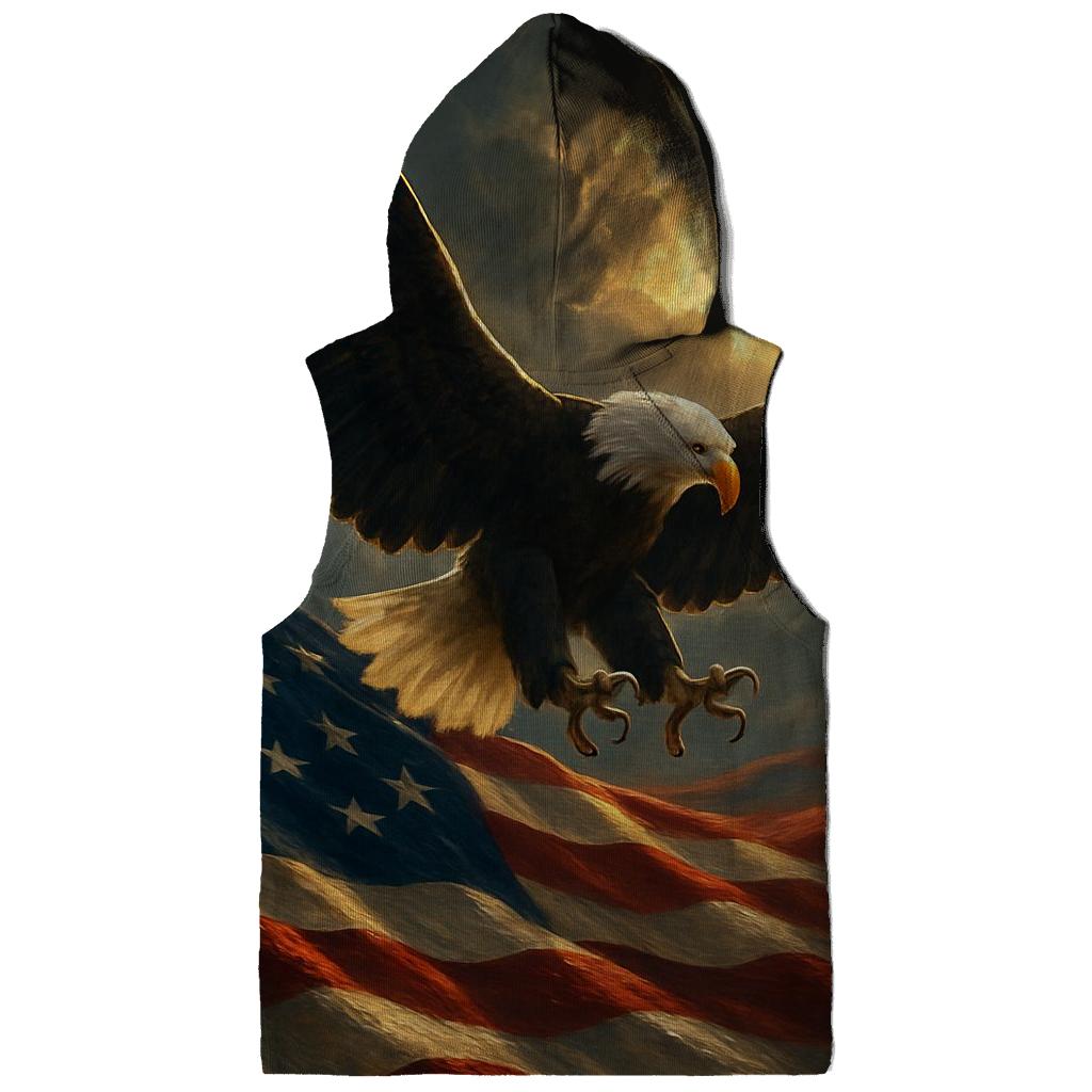 Eagle Sentinel Above The Storm Stripes printed hoodies