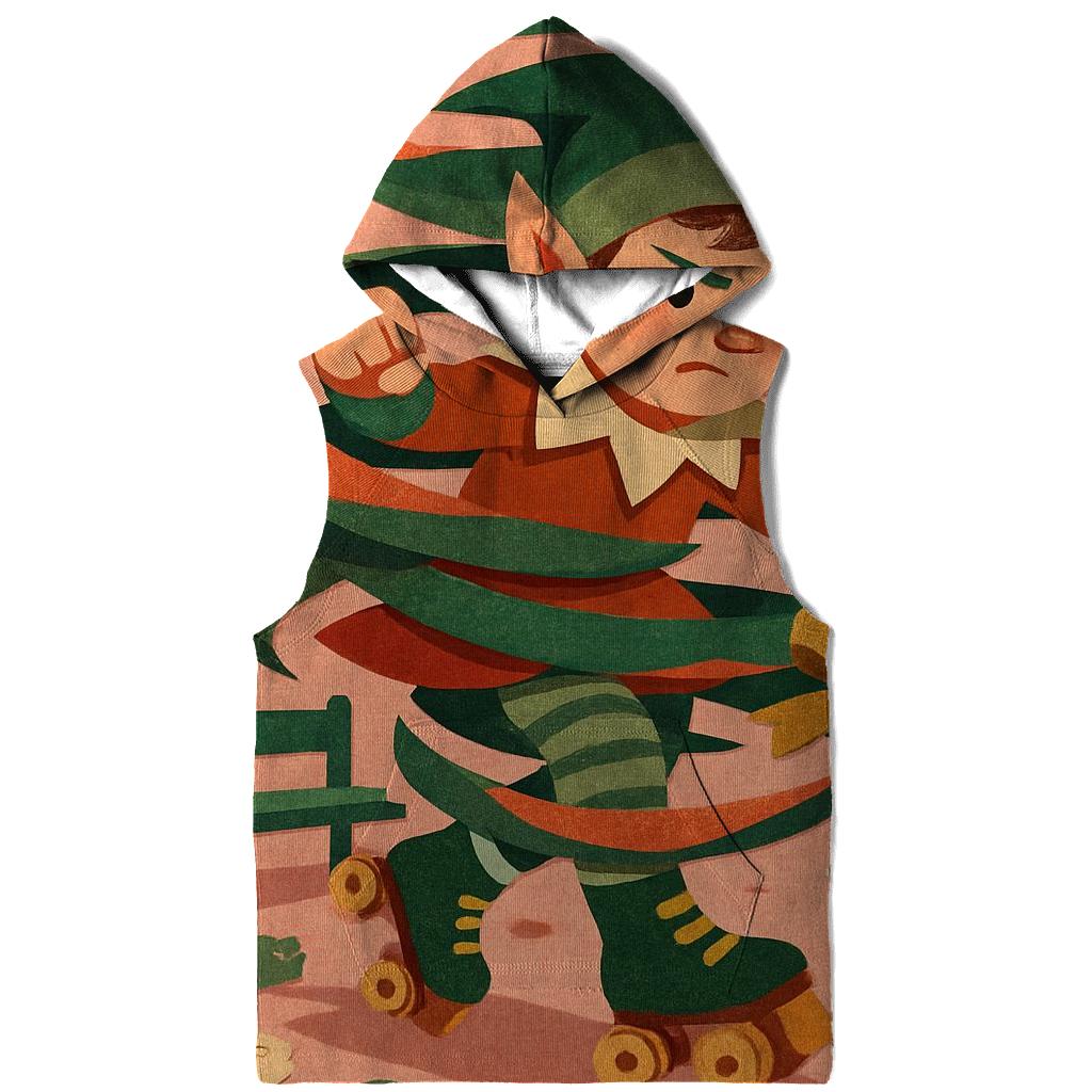 Elf Workshop Gift Wrap Tornado graphic hoodies