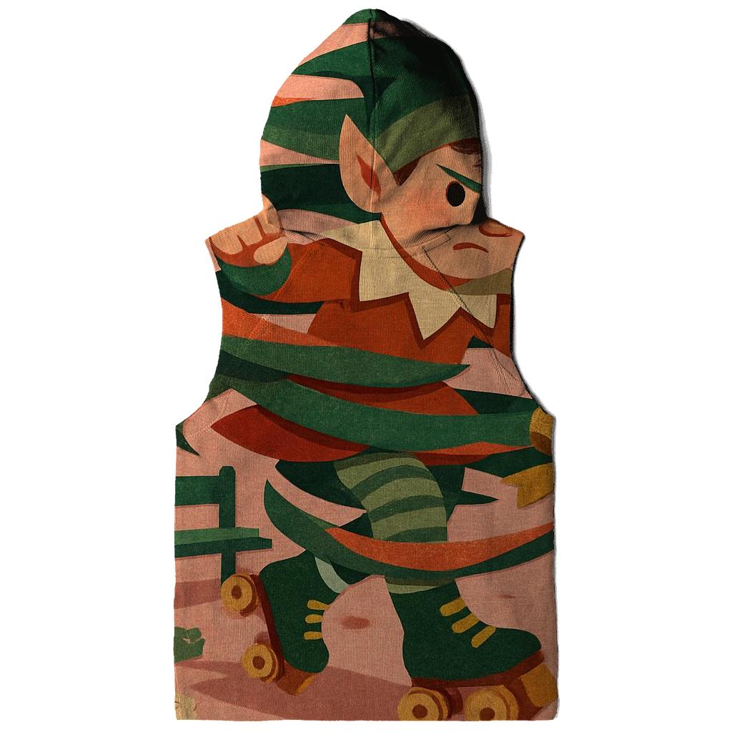 Elf Workshop Gift Wrap Tornado graphic hoodies