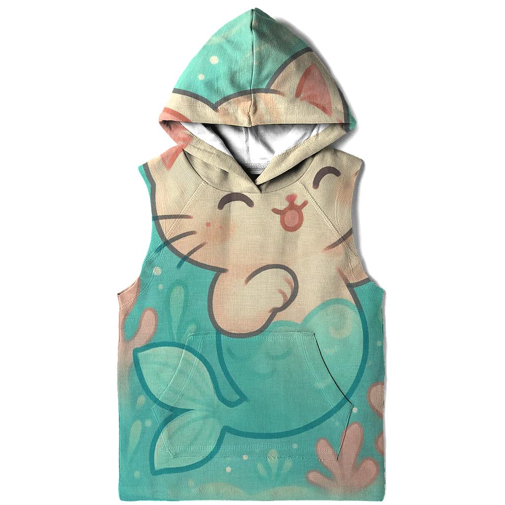 Bubble Reef Mermaid Kitten heavyweight hoodies