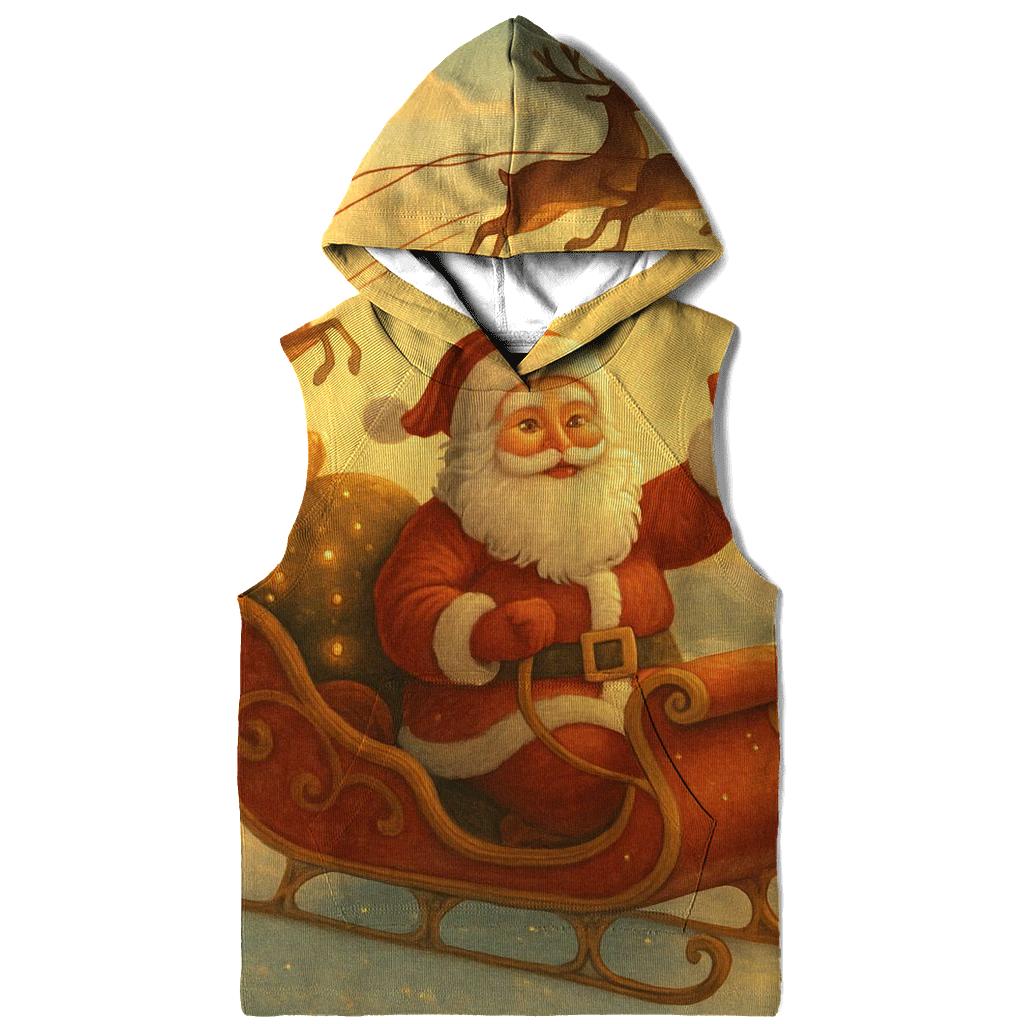 Golden Sleigh Sunrise Blessing printed hoodies