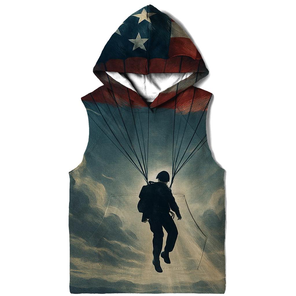 Paratrooper Descent Through Flag Colored Cloudbreak designer hoodies