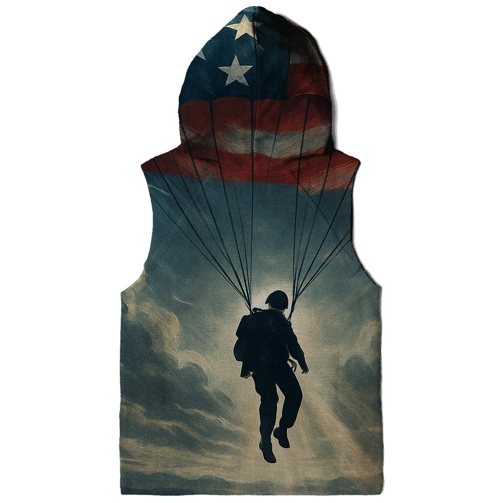 Paratrooper Descent Through Flag Colored Cloudbreak designer hoodies