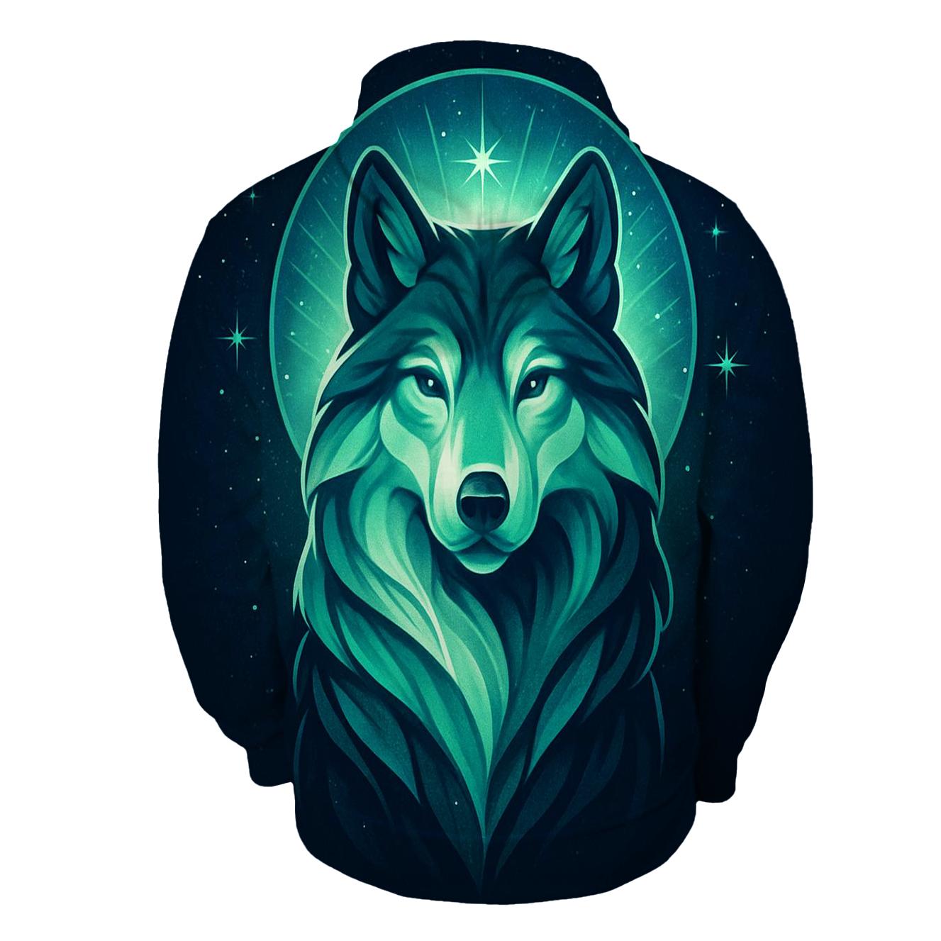 Crown Of Auroras Wolf Sentinel zip-up hoodies