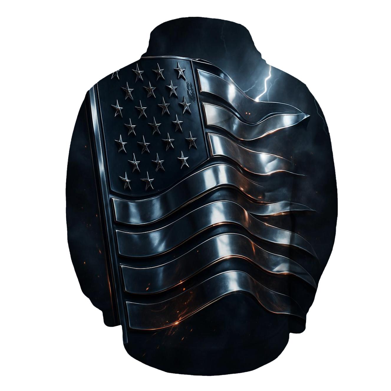 Chrome Stripes Thunder Break embroidered hoodies