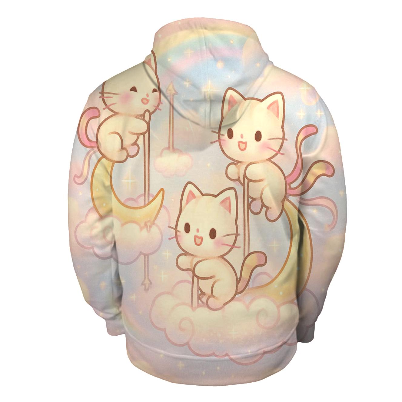 Cloud Carousel Kittens printed hoodies