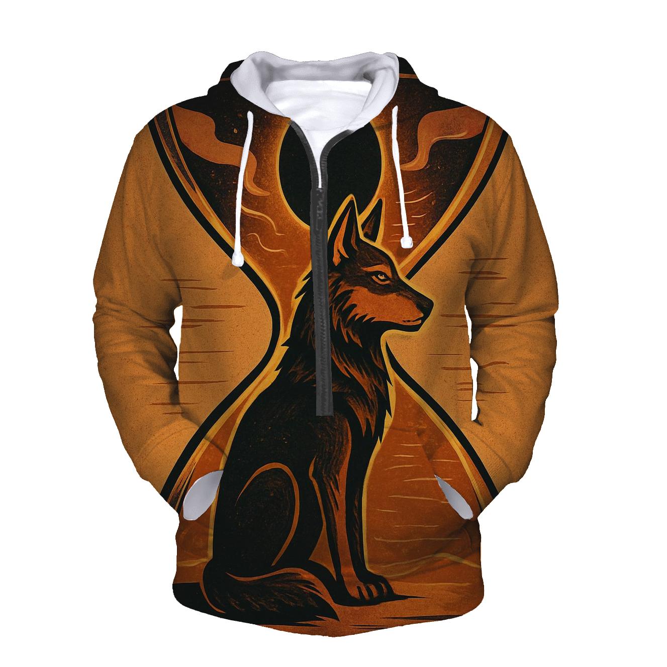 Desert Eclipse Sandglass Wolf lightweight hoodies