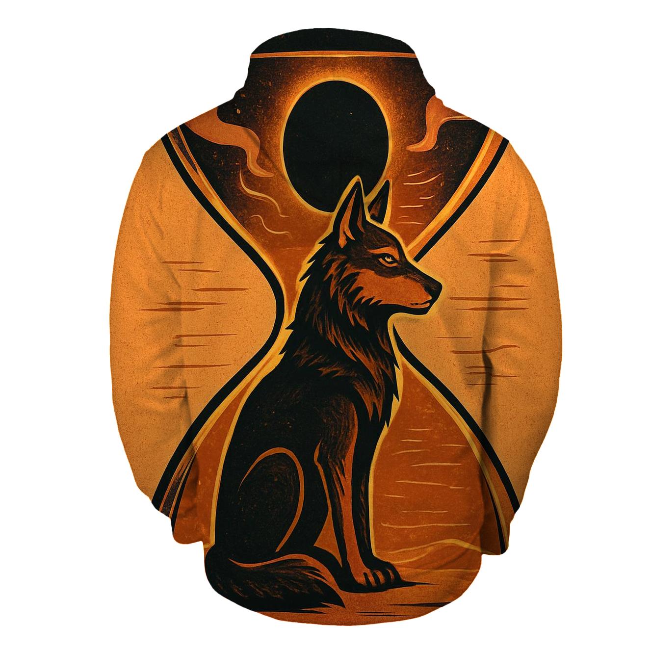 Desert Eclipse Sandglass Wolf lightweight hoodies